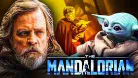 Mark Hamill as Luke Skywalker, Grogu, The Mandalorian logo