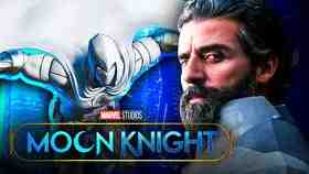 Moon Knight on a blue background, Oscar Issac