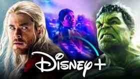 Chris Hemsworth as Thor, Iman Vellani as Kamala Khan, Mark Ruffalo as Hulk, Disney+ logo
