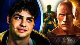 Black Adam logo, Noah Centineo as Atom Smasher