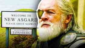 New Asgard signage, Anthony Hopkins as Odin