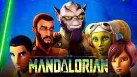 Star Wars Rebels main characters poster, The Mandalorian logo