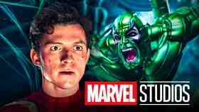 Tom Holland's Peter Parker, Scorpion, Marvel Studios logo.