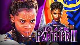 Letitia Wright as Shuri, Black Panther: Wakanda Forever logo