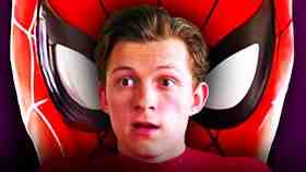 Tom Holland as Peter Parker, Spider-Man in background