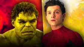 Mark Ruffalo as Hulk next to Tom Holland as Spider-Man.