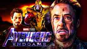Robert Downey Jr Iron Man Josh Brolin Thanos Avengers Endgame logo