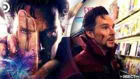 Benedict Cumberbatch as Doctor Strange, Benedict Cumberbatch dressed as Doctor Strange in a store