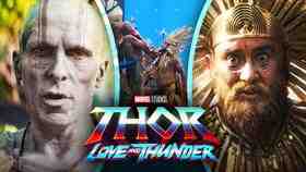 Thor: Love and Thunder logo, Christian Bale as Gorr, Jonathan Brugh as Rapu