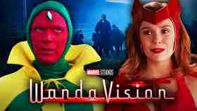 Vision and Scarlet Witch in Halloween Costumes