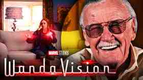 Elizabeth Olsen as Wanda, WandaVision logo, Stan Lee