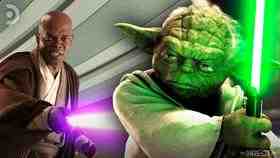 Yoda, Mace Windu, Lightsabers