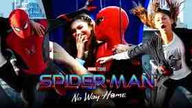 Tom Holland as Spider-Man, Zendaya as MJ