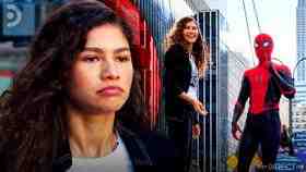 Zendaya and Michelle Jones with Spider-Man in Far From Home