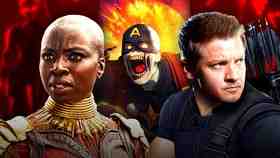 Danai Gurira as Okoye, Zombified Captain America, Jeremy Renner as Hawkeye