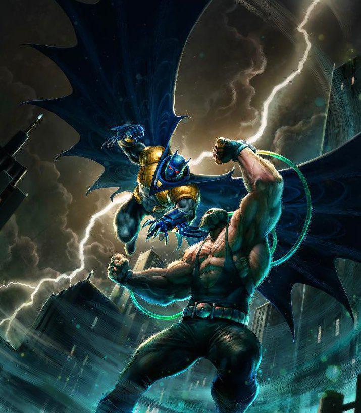 Bane and Azreal fighting.