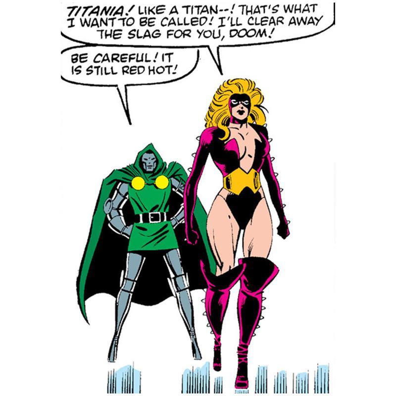 Comics Titania and Doctor Doom