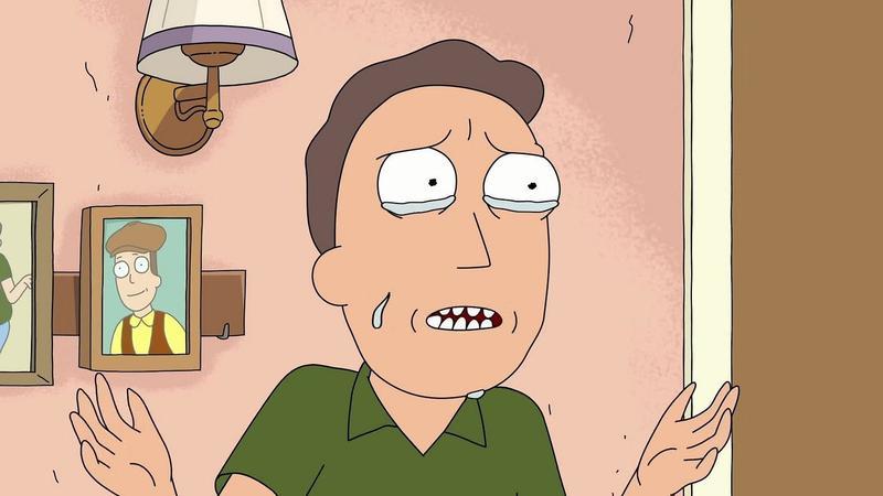 Jerry Smith crying in Rick & Morty.