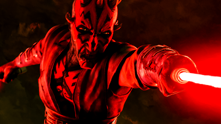 Maul holding his lightsaber in Maul - Shadow Lord.