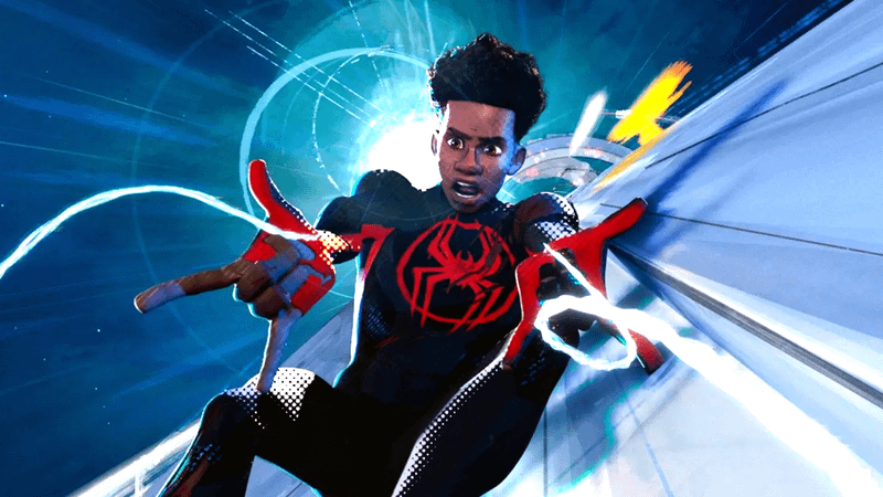Miles Morales unleashing webs.