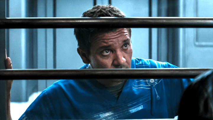 Clint Barton in a prison cell.