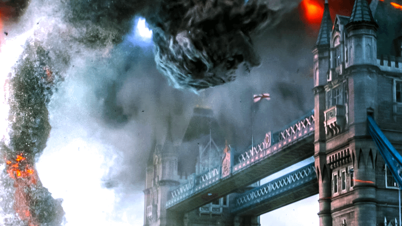 Cyclone Elemental above London in Spider-Man Far From Home.