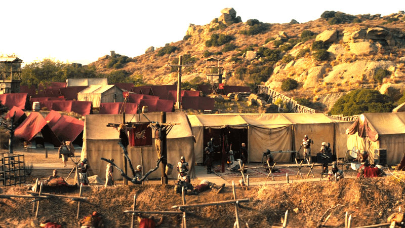 Legion Encampments on a desert hill in Fallout Season 2