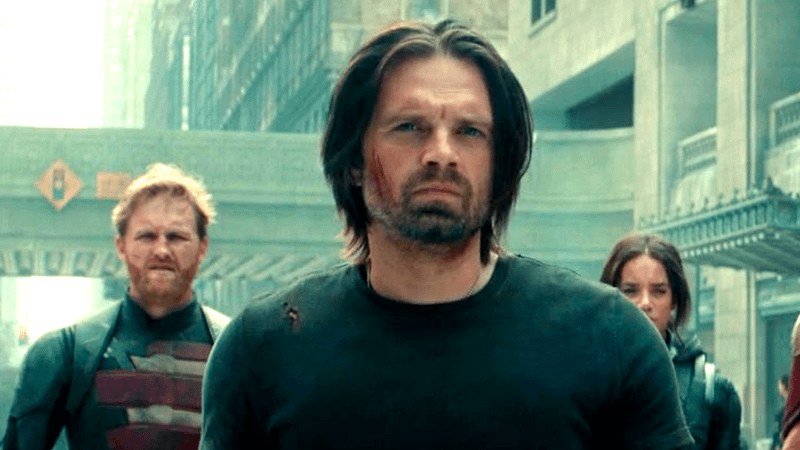 Sebastian Stan as Bucky Barnes in Thunderbolts.