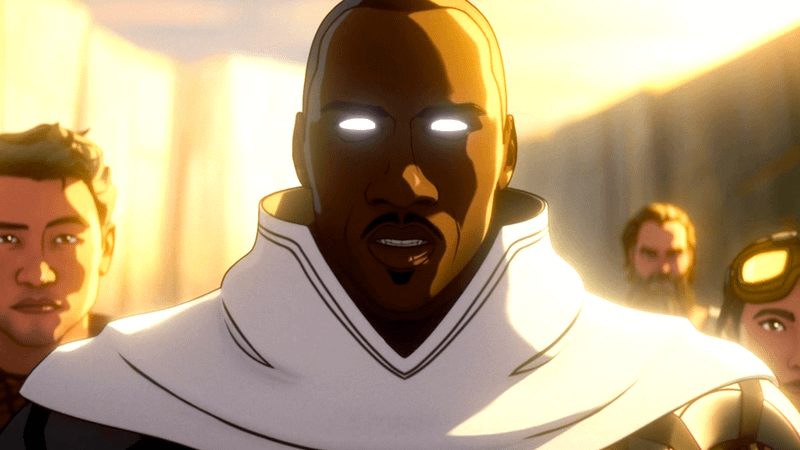 Blade Knight with his eyes glowing in Marvel Zombies