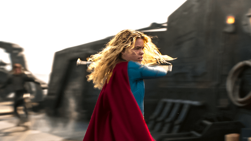 Kara in her full Supergirl outfit.