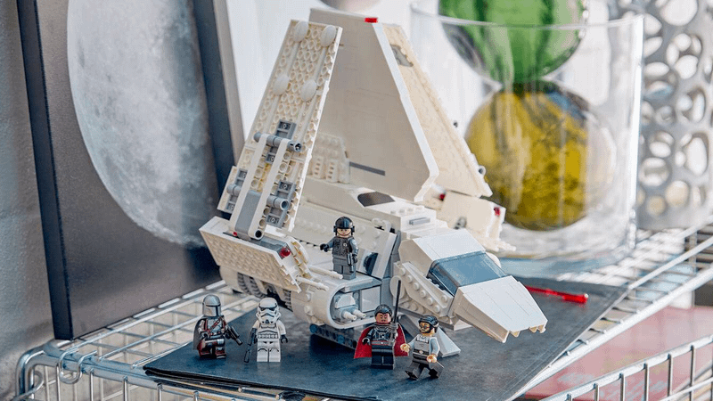 How the Imperial Lambda-class Shuttle LEGO set could look on display.