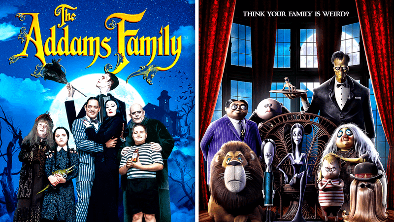 Addams Family 1991 Poster and Addams Family 2019 Poster