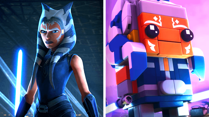 Ahsoka Tano in animation compared to LEGO