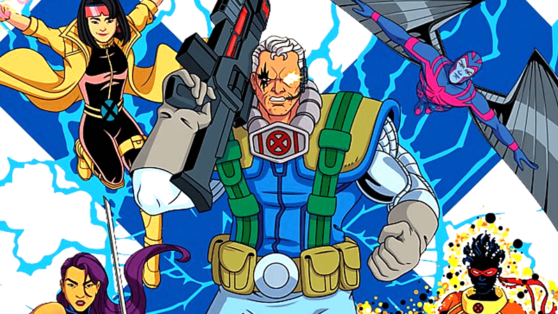  Cable wields a weapon alongside his X-Force team members.