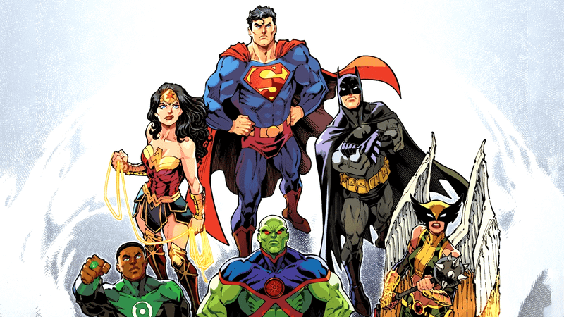 DC Justice League superheroes.