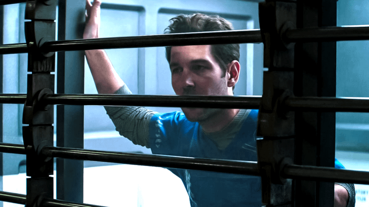 Scott Lang in a prison cell.