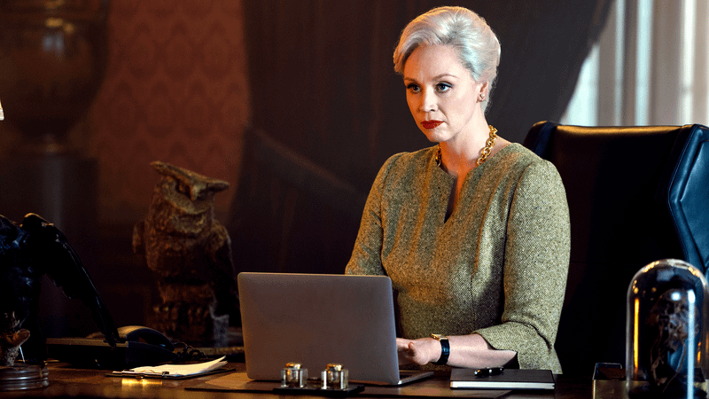 Gwendoline Chrstie as Principal Weems in Wednesday Season 1
