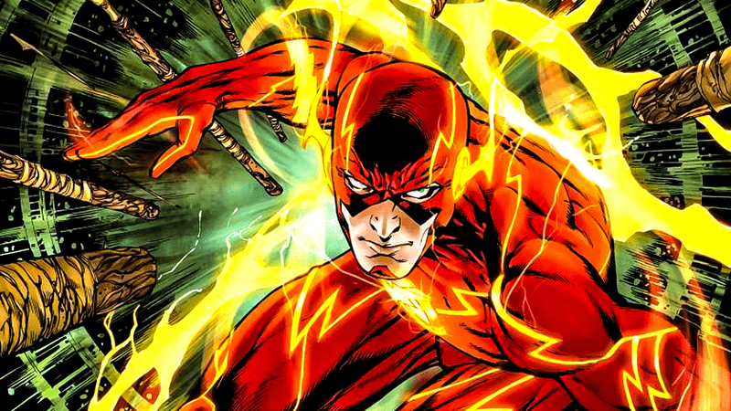 Flash running through the speed force in DC Comics