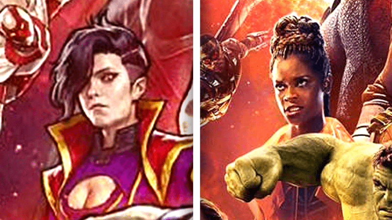 Inan and Shuri - Ultimate Endgame vs Avengers Infinity War posters.