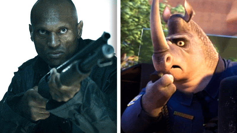 Officer McHorn and Mark Rhino Smith in Zootopia 2