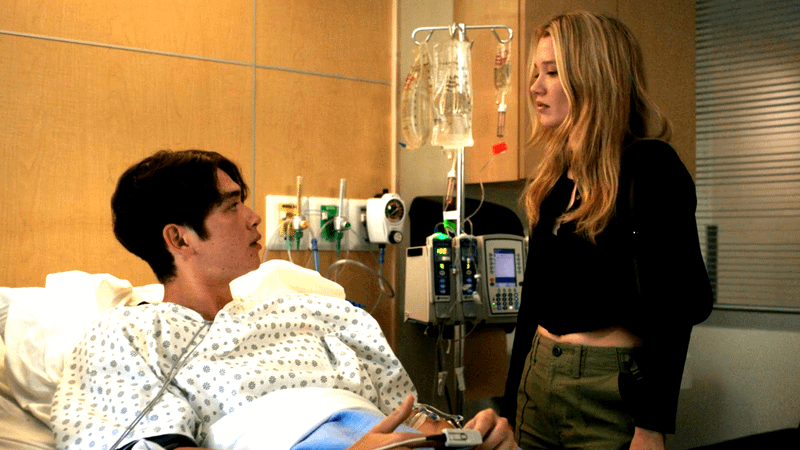 Sean Kaufman as Steven & Rain Spencer as Taylor in Summer I Turned Pretty