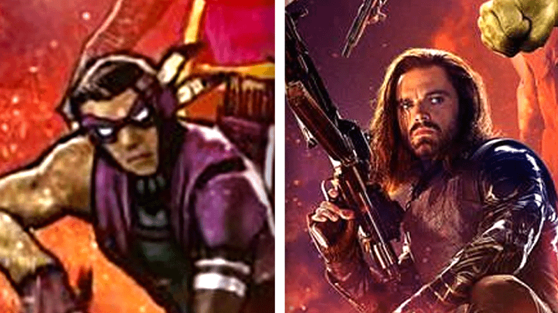 Hawkeye and Bucky - Ultimate Endgame vs Avengers Infinity War posters.