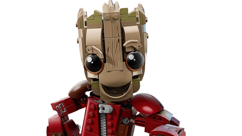 Groot in his Ravenger jumpsuit.
