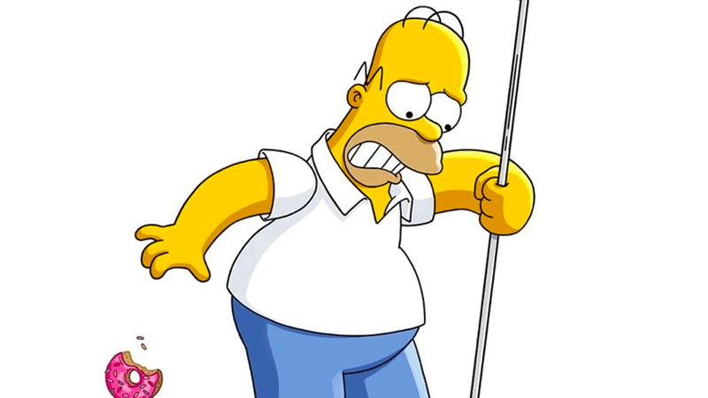 Homer Simpson drops donut in The SImpsons.