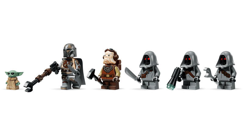 The minifigures of the Offworld Sandcrawler and Mudhorn LEGO set.