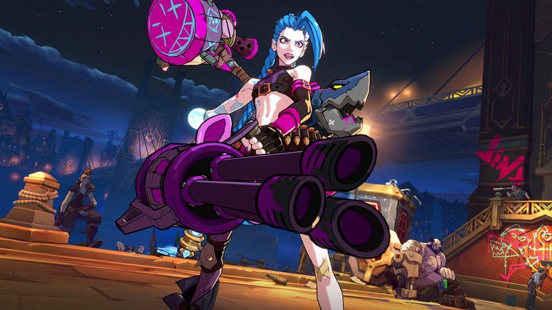 Jinx holding a big gun in 2XKO