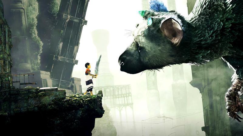 The boy and Trico in The Last Guardian