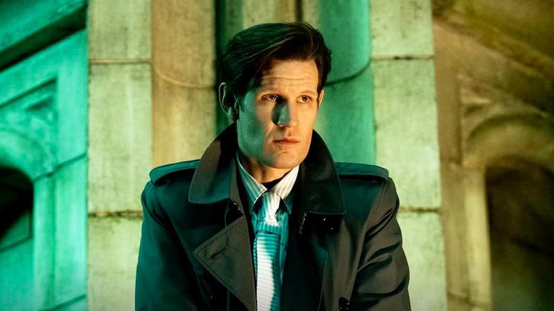 Matt Smith as Lucien looming on a roof in Morbius