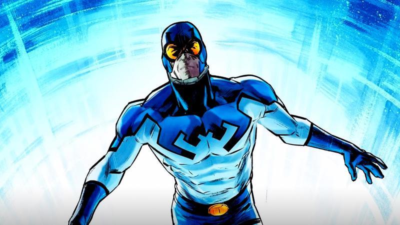 Ted Kord Blue Beetle holding his hands out in DC Comics