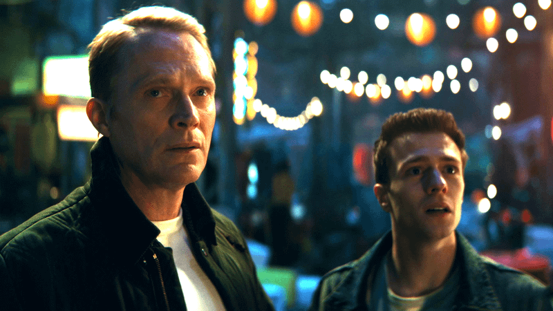 Paul Bettany as Vision and Ruaridh Mollica as Speed in 